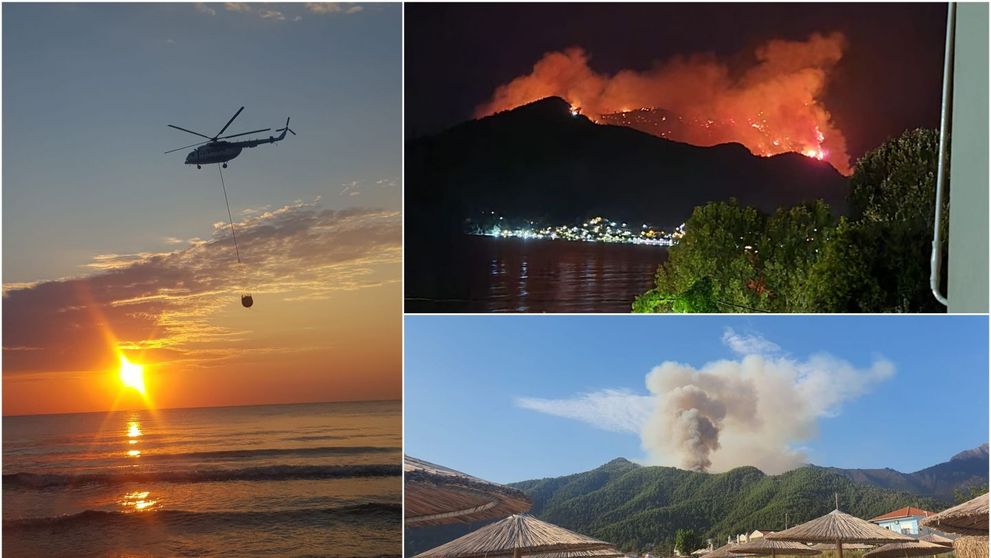 Thassosul arde! Incendiu puternic în zona Potamia: “Credeam că sunt gâze, dar era cenușă ce cădea de sus peste drum