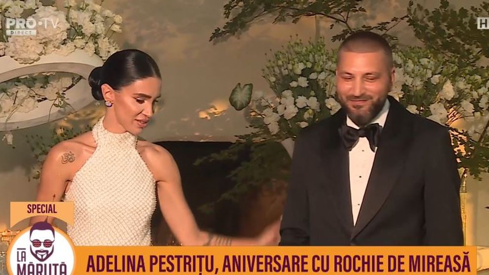 Adelina Pestrițu, din nou în rochie de mireasă, alături de alesul ei, într-un cadru spectaculos
