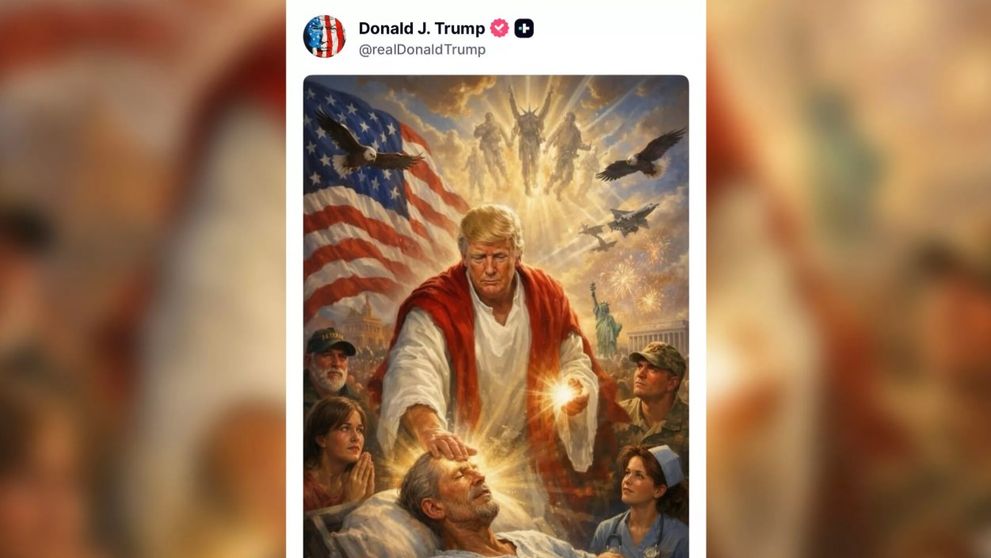 Detaliul tulburător din imaginea cu Donald Trump pe post de Iisus Hristos. Reacția oamenilor: ”Pare un demon care...”
