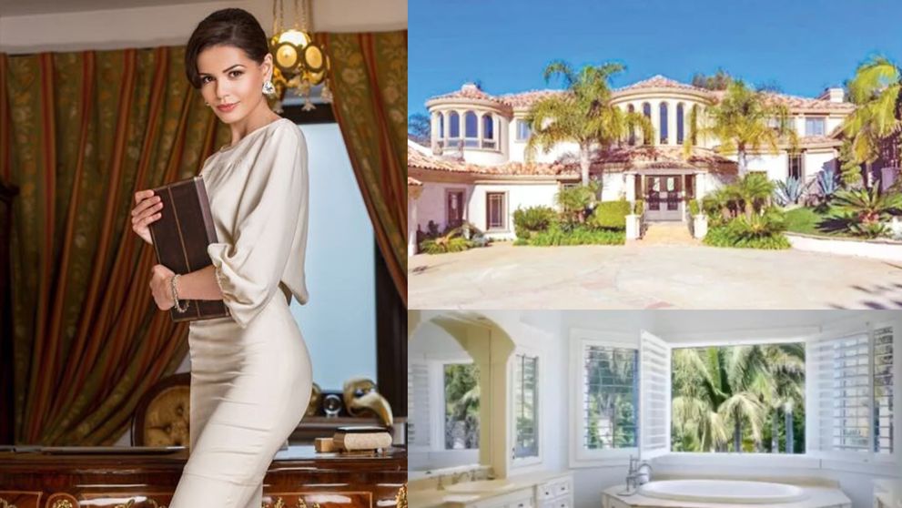 Imagini din interiorul vilei de lux în care trăiește Monica Gabor. Cum arată imobilul din Los Angeles în care fosta „scorpie” de la Izvorani și Mr. Pink locuiesc. Dețin un centru SPA, au apartament pentru oaspeți și o piscină impresionantă