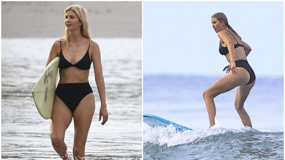 Mai ceva ca fetele din James Bond! Ivanka Trump, fiica lui Donald Trump, a făcut spectacol pe placa de surf, în Costa Rica. Reacțiile internauților au fost împărțite: „Asta în timp ce tatăl ei distruge lumea...”