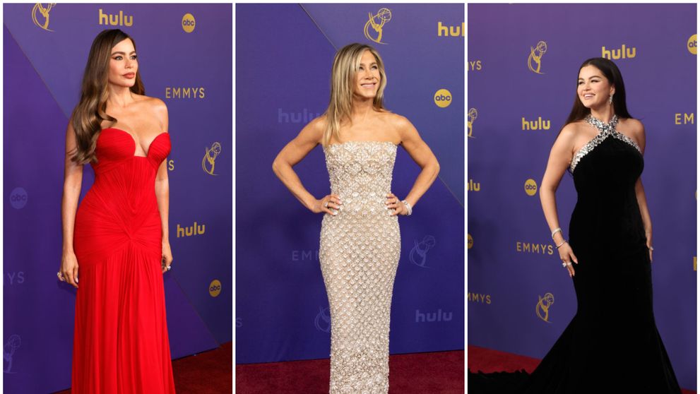 Sofia Vergara, decolteu amețitor la Premiile Emmy. Jennifer Aniston, o frumusețe clasică. Cum s-au îmbrăcat vedetele pe covorul roșu