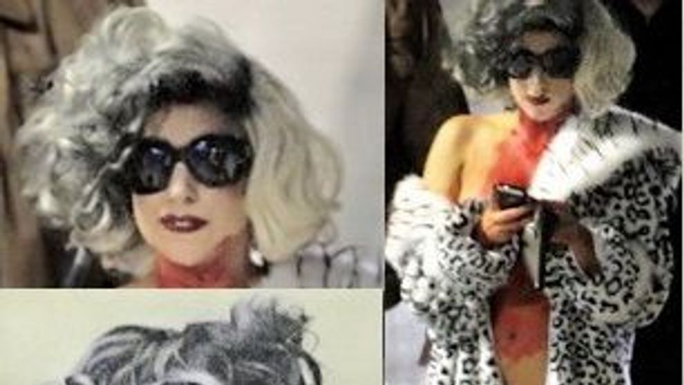 Lady Gaga, costumata in Cruella Deville, dupa concertul de Halloween din Belfast FOTO