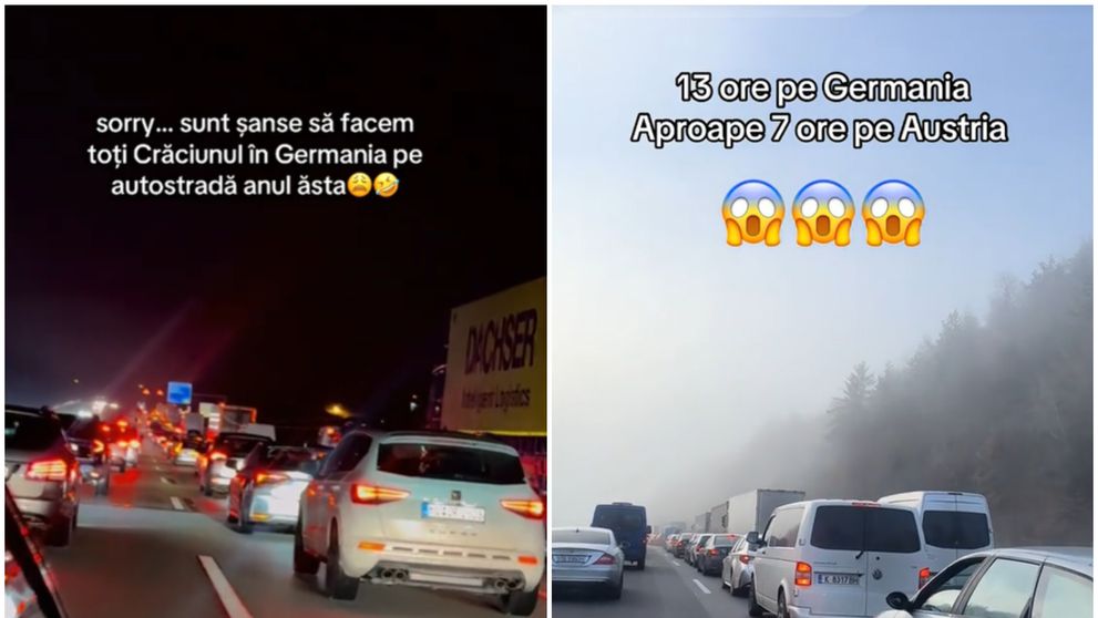 Clipe de coșmar pe autostrăzile Europei: românii din Germania, blocați ore întregi în drum spre casă, de sărbători