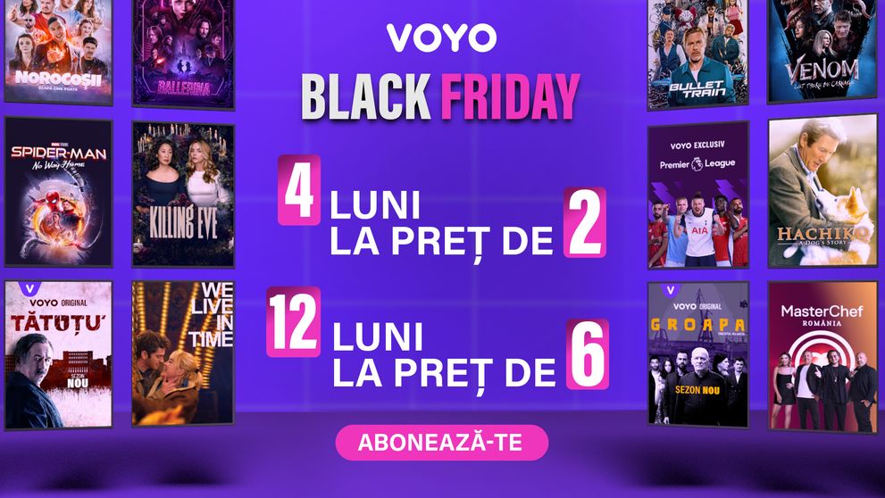 Black Friday aduce reduceri spectaculoase pe VOYO:  divertisment nelimitat la jumătate de preț