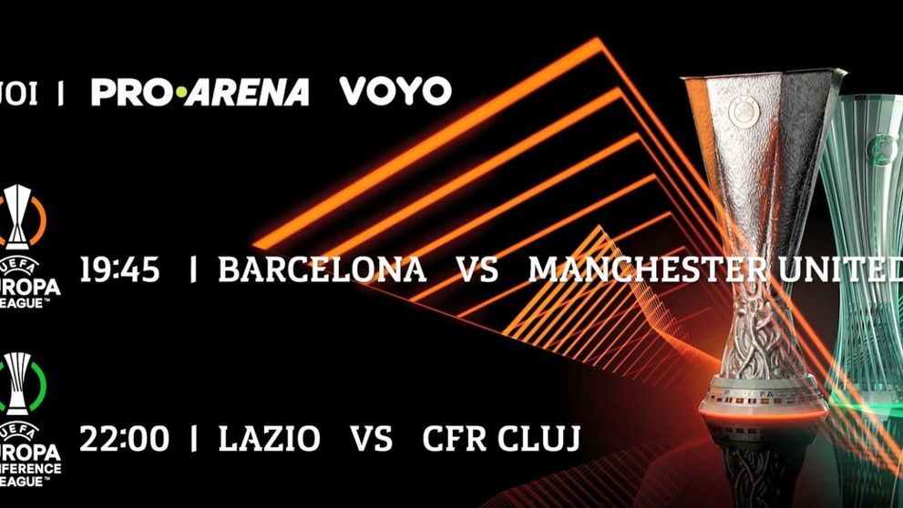 Programul meciurilor de pe VOYO! Cine joacă pe 16 februarie 2023 în Europa League și Conference League