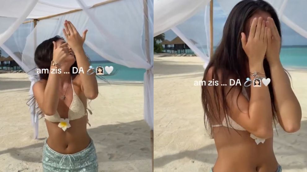 Andreea Bostănică a fost cerută în căsătorie. Influencerița a primit inelul de logodnă în vacanța din Maldive: „Am zis...DA”
