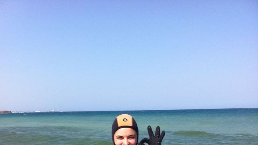 Aniela Petreanu si-a luat brevet de scafandru