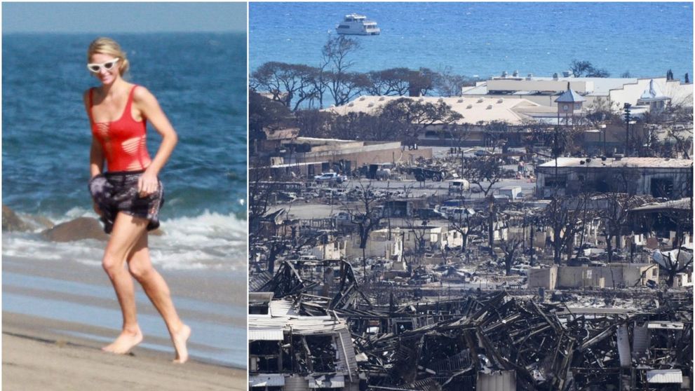 O blondă celebră de la Hollywood se relaxează în Maui, la câțiva kilometri de orașul devastat de furtună și incendii