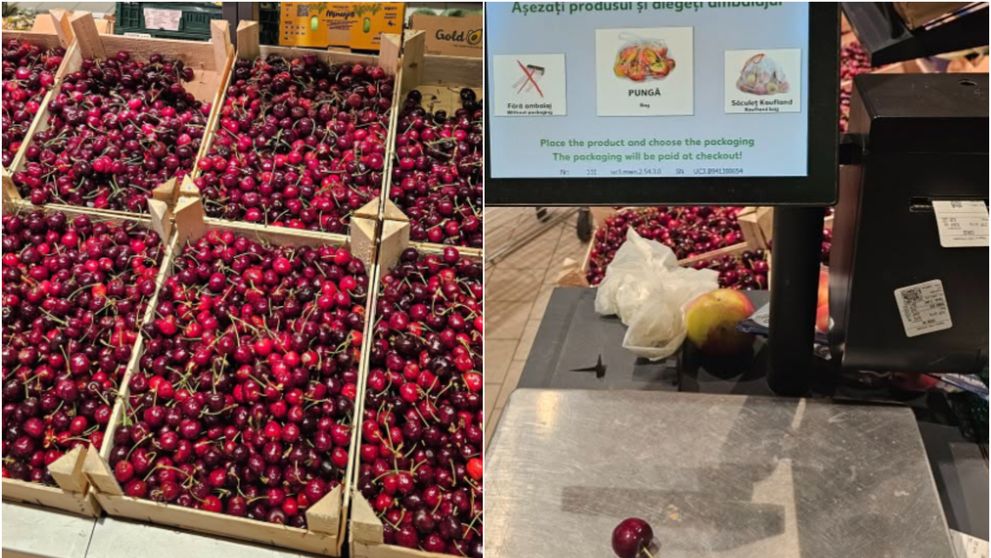 Un român a cumpărat o singură cireașă din supermarket. Cât a putut să plătească pentru ea la casa de marcat