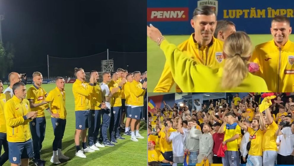 Echipa Națională a României, primită cu ropote de aplauze la Mogoșoaia. Suporterii i-au cântat în cor „La mulți ani” lui Florin Niță