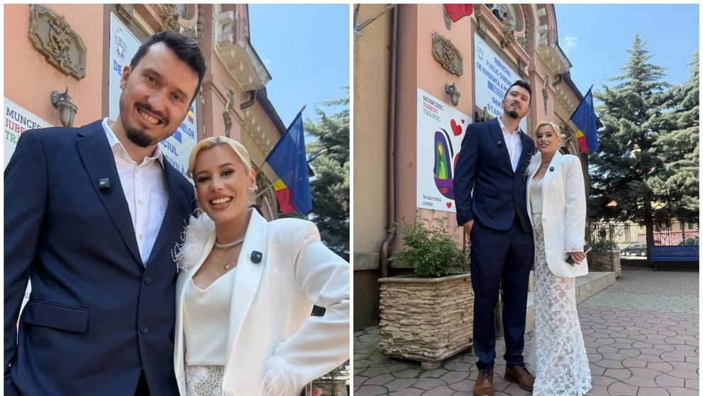 Anisia Gafton și Serghei s-au căsătorit. Primele imagini de la cununia civilă